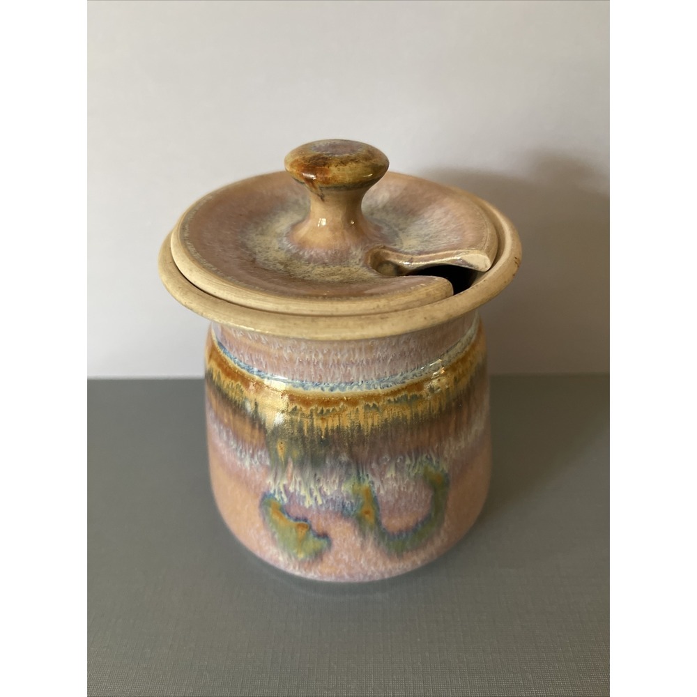 Studio Art Pottery Frank Massarella Signed Jam Jar Lid Ojai California Firehouse